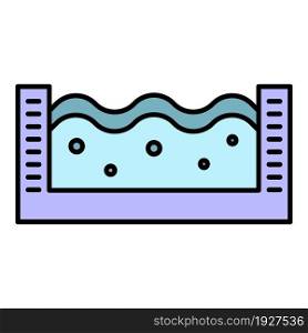 Small pool icon. Outline small pool vector icon color flat isolated. Small pool icon color outline vector
