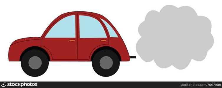 Small red car, illustration, vector on white background.