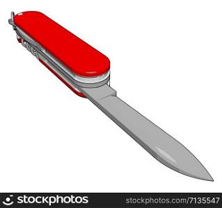 Small red knife, illustration, vector on white background.