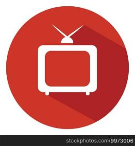 Small red TV, illustration, vector on white background.