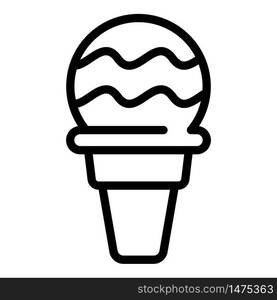 Small round ice cream icon. Outline small round ice cream vector icon for web design isolated on white background. Small round ice cream icon, outline style