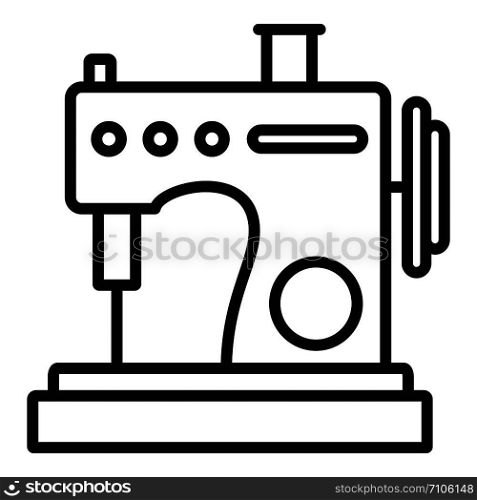Small sew machine icon. Outline small sew machine vector icon for web design isolated on white background. Small sew machine icon, outline style