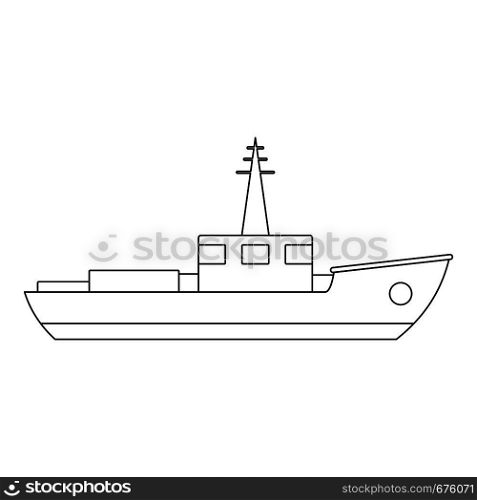 Small ship icon. Outline illustration of small ship vector icon for web. Small ship icon, outline style.