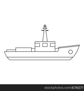 Small ship icon. Outline illustration of small ship vector icon for web. Small ship icon, outline style.