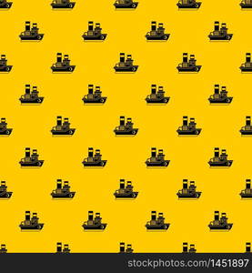 Small ship pattern seamless vector repeat geometric yellow for any design. Small ship pattern vector