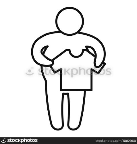 Small size clothes icon. Outline small size clothes vector icon for web design isolated on white background. Small size clothes icon, outline style