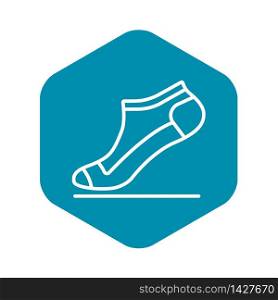 Small sock icon. Outline small sock vector icon for web design isolated on white background. Small sock icon, outline style