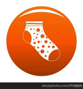 Small sock icon. Simple illustration of small sock vector icon for any design orange. Small sock icon vector orange