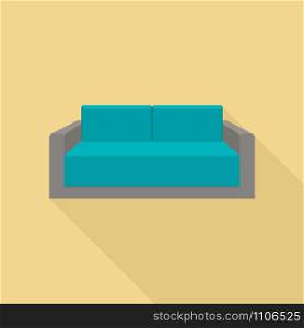 Small sofa icon. Flat illustration of small sofa vector icon for web design. Small sofa icon, flat style