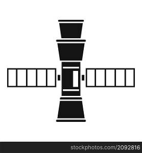 Small space station icon simple vector. International rocket. Solar space station. Small space station icon simple vector. International rocket