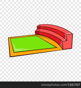 Small square stadium icon in cartoon style isolated on background for any web design . Small square stadium icon, cartoon style