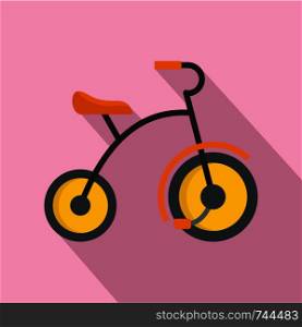 Small tricycle icon. Flat illustration of small tricycle vector icon for web design. Small tricycle icon, flat style