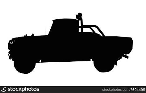 Small Type Vintage 4x4 Pick-up Truck Silhouette