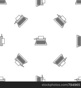 Small typewriter icon. Outline illustration of small typewriter vector icon for web design isolated on white background. Small typewriter icon, outline style