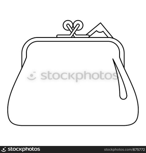 Small wallet icon. Outline illustration of small wallet vector icon for web. Small wallet icon, outline style.
