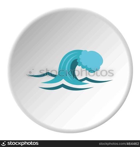 Small wave icon in flat circle isolated vector illustration for web. Small wave icon circle