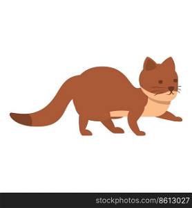 Small weasel icon cartoon vector. Carnivore animal. Cute mammal. Small weasel icon cartoon vector. Carnivore animal