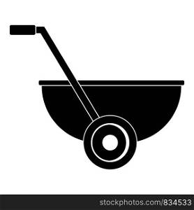 Small wheelbarrow icon. Simple illustration of small wheelbarrow vector icon for web design isolated on white background. Small wheelbarrow icon, simple style