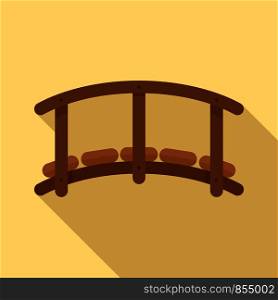 Small wood bridge icon. Flat illustration of small wood bridge vector icon for web design. Small wood bridge icon, flat style