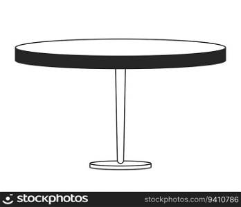 Small wooden table flat monochrome isolated vector object. Exclusive furniture. Editable black and white line art drawing. Simple outline spot illustration for web graphic design. Small wooden table flat monochrome isolated vector object