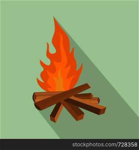 Small woods fire icon. Flat illustration of small woods fire vector icon for web design. Small woods fire icon, flat style