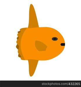 Small yellow fish icon flat isolated on white background vector illustration. Small yellow fish icon isolated
