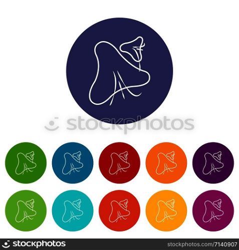Smallpox virus icons color set vector for any web design on white background. Smallpox virus icons set vector color
