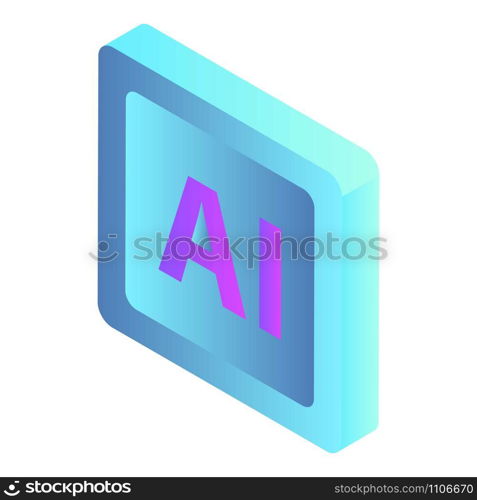 Smart ai sign icon. Isometric of smart ai sign vector icon for web design isolated on white background. Smart ai sign icon, isometric style