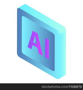 Smart ai sign icon. Isometric of smart ai sign vector icon for web design isolated on white background. Smart ai sign icon, isometric style