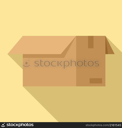 Smart box icon flat vector. Crate box. Delivery cardboard. Smart box icon flat vector. Crate box