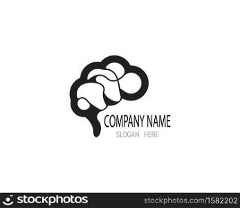 Smart brain logo vector template