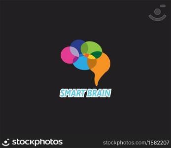 Smart brain logo vector template