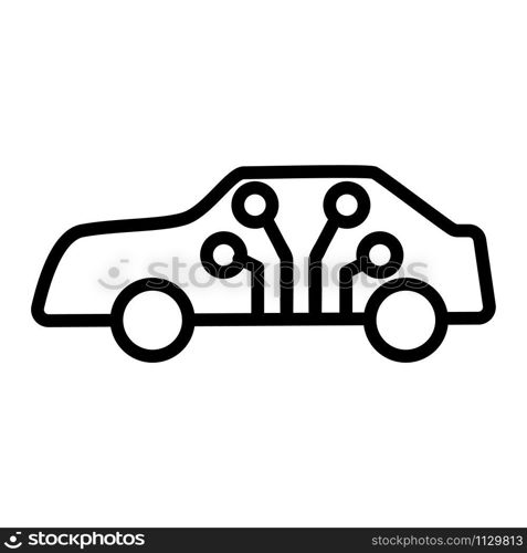 Smart car icon vector. A thin line sign. Isolated contour symbol illustration. Smart car icon vector. Isolated contour symbol illustration