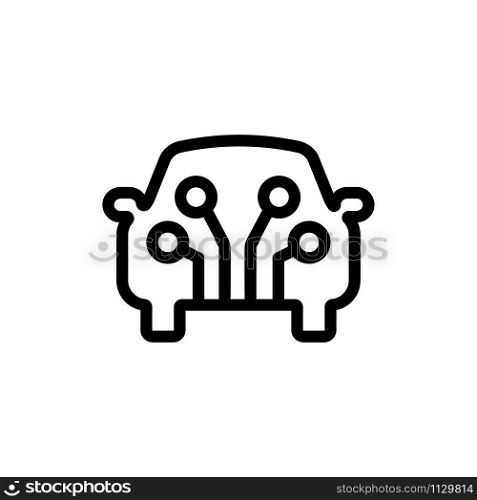 Smart car icon vector. A thin line sign. Isolated contour symbol illustration. Smart car icon vector. Isolated contour symbol illustration
