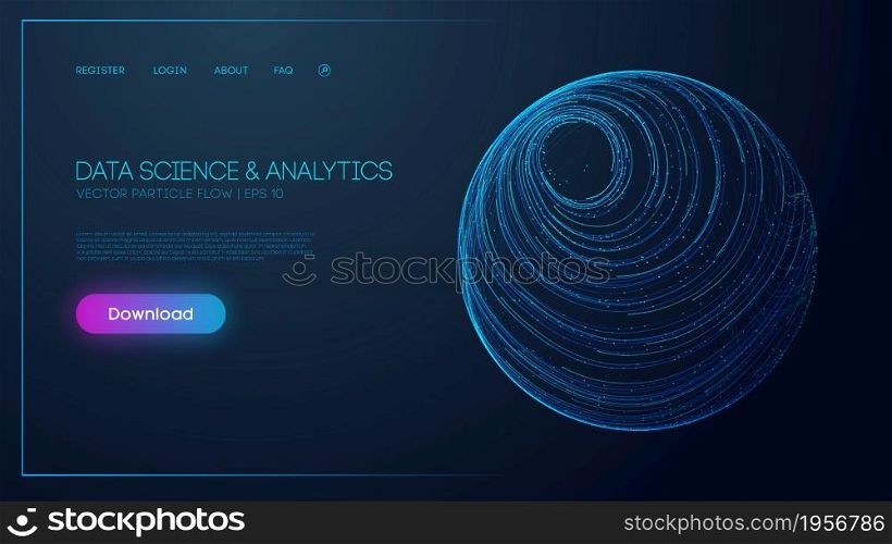 Smart city abstract illustration blue background. Global social network connection.. Data science and analytics. Technology background blue. Data security 3d vector background. EPS 10.