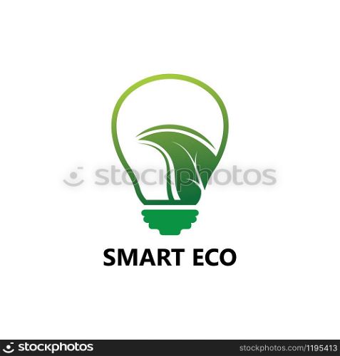 Smart Eco green bulb electrical template design vector