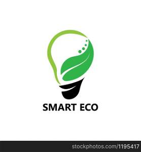 Smart Eco green bulb electrical template design vector