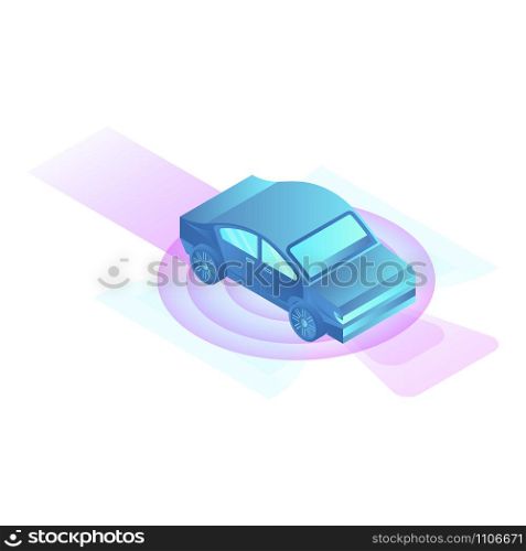 Smart electric car icon. Isometric of smart electric car vector icon for web design isolated on white background. Smart electric car icon, isometric style