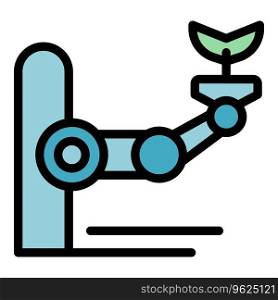 Smart farm robot icon outline vector. Agriculture innovation. Data app color flat. Smart farm robot icon vector flat