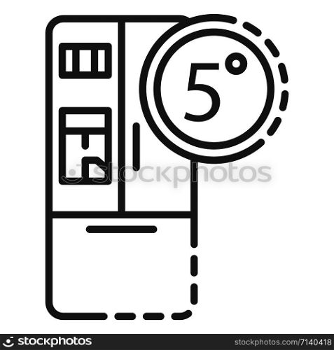 Smart fridge icon. Outline smart fridge vector icon for web design isolated on white background. Smart fridge icon, outline style