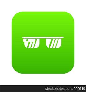 Smart glasses icon digital green for any design isolated on white vector illustration. Smart glasses icon digital green