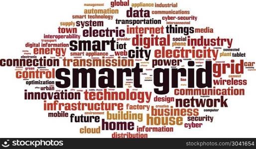 Smart grid word cloud concept. Vector illustration