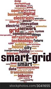Smart grid word cloud concept. Vector illustration