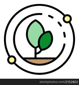 Smart grow plant icon. Outline smart grow plant vector icon color flat isolated. Smart grow plant icon color outline vector