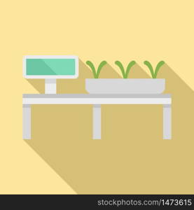 Smart growing plants icon. Flat illustration of smart growing plants vector icon for web design. Smart growing plants icon, flat style
