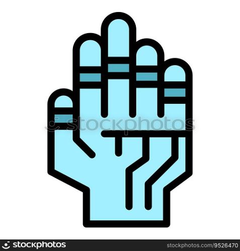 Smart hand icon outline vector. Cute toy. Space tech color flat. Smart hand icon vector flat