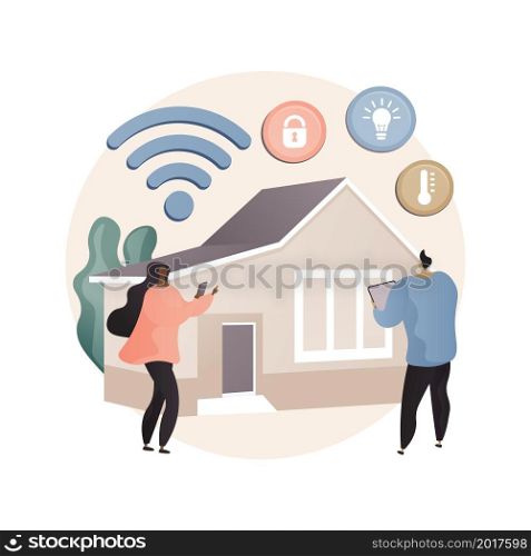 Smart home 2.0 abstract concept vector illustration. Next generation IoT, home with cognitive intelligence, indoor infrastructure, smart living environment, quality of life abstract metaphor.. Smart home 2.0 abstract concept vector illustration.