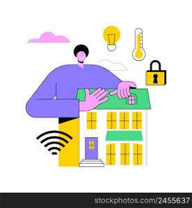 Smart home 2.0 abstract concept vector illustration. Next generation IoT, home with cognitive intelligence, indoor infrastructure, smart living environment, quality of life abstract metaphor.. Smart home 2.0 abstract concept vector illustration.