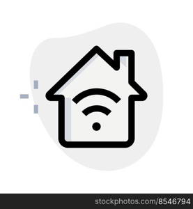 Smart home connected with wireless connectivity isolated on a white background. Smart home connected with wireless internet connectivity isolated on a white background