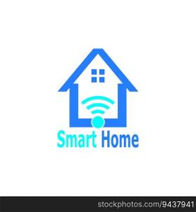 Smart Home Connection Logo Vector Template Illustration